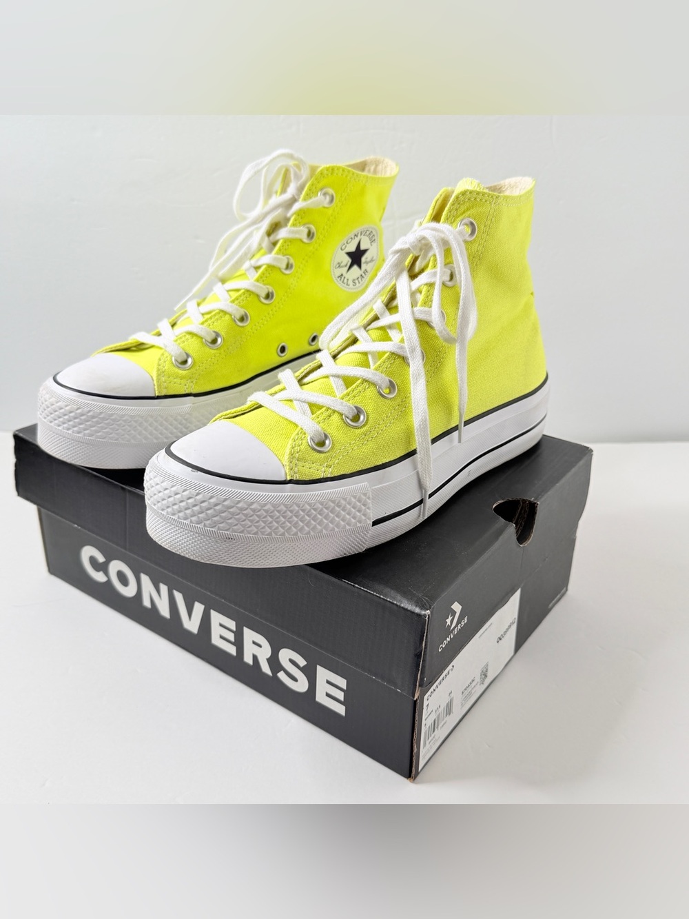 Converse Chuck Taylor All Star Platform High Hi Top Light Citron W7